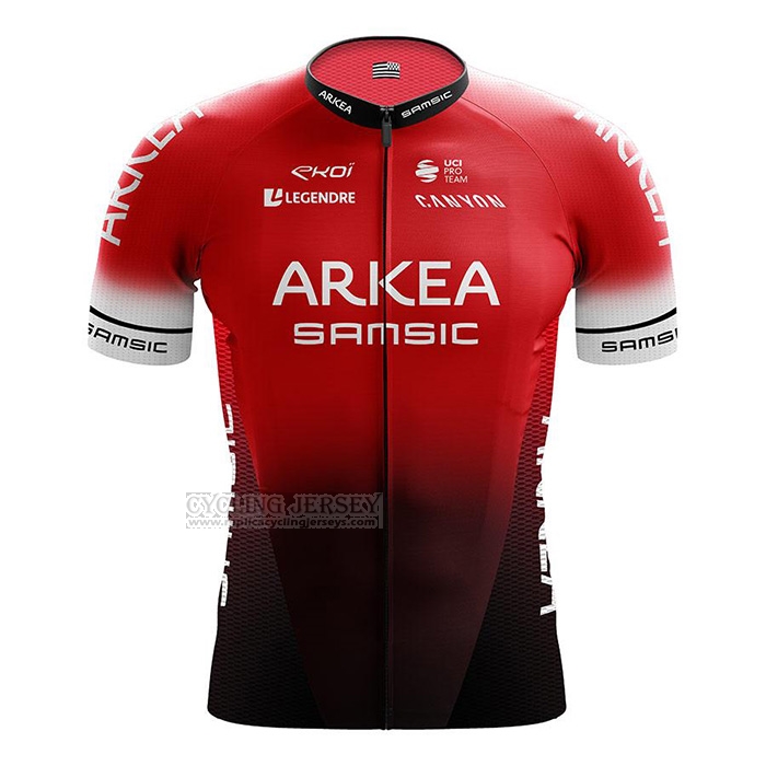 2022 Cycling Jersey Arkea Samsic Red Black Short Sleeve and Bib Short